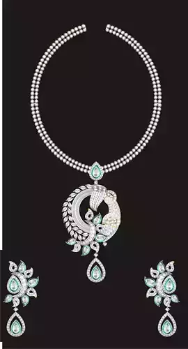 Women Earrings Pendant Set 3D print model