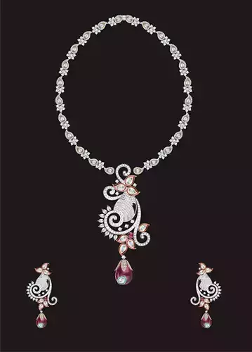 Women Earrings Pendant Set 3D print model
