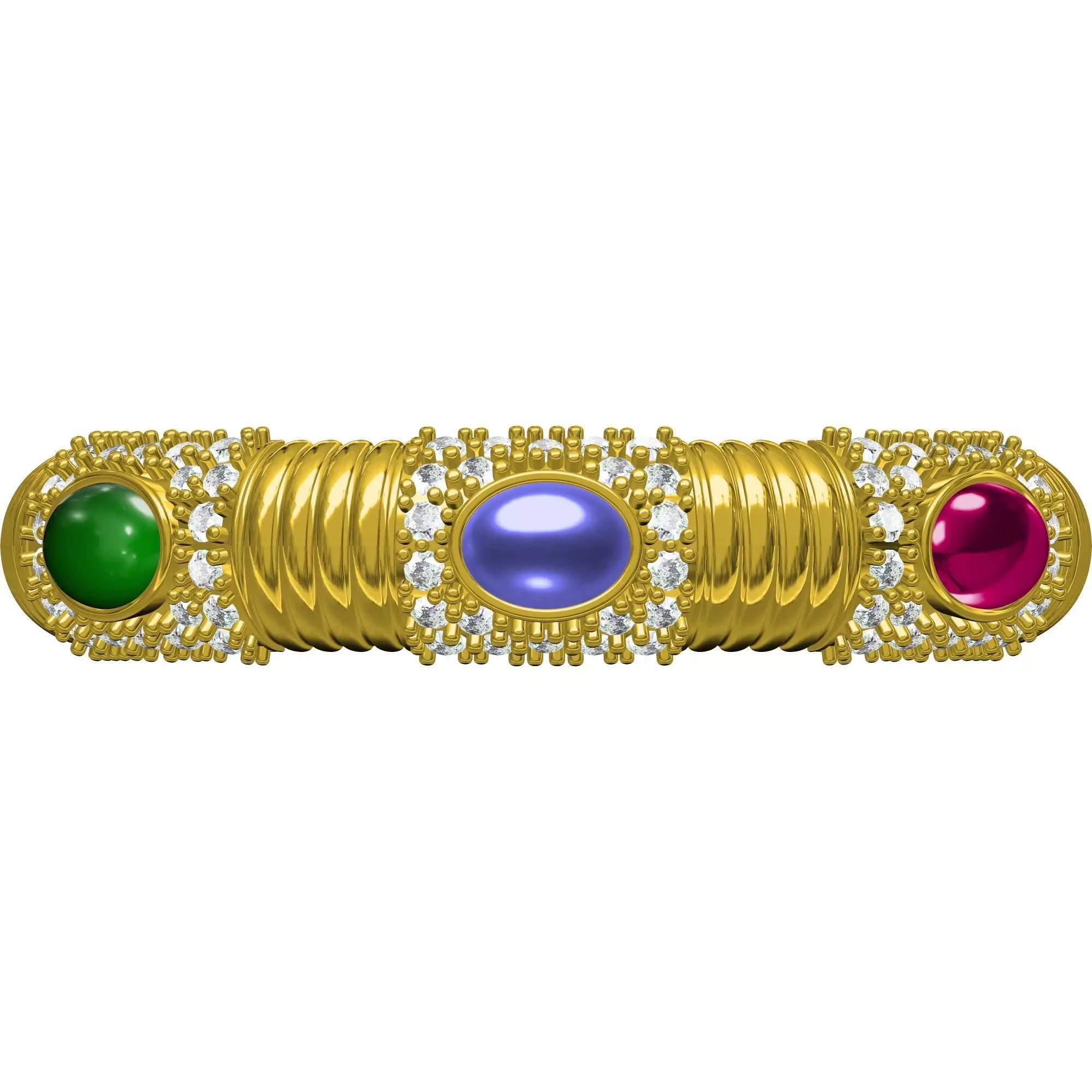 Colorful Cabochon Bracelets 3D print model