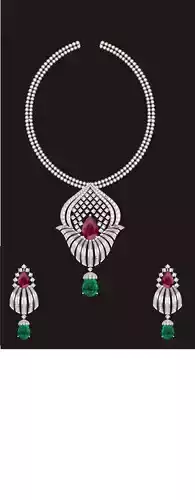 Women Earrings Pendant Set 3D print model