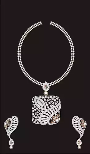Women Earrings Pendant Set 3D print model
