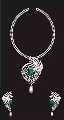 Women Earrings Pendant Set 3D print model
