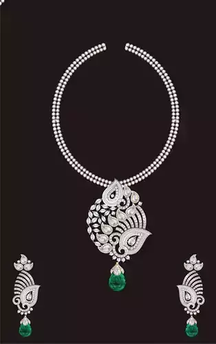 Women Earrings Pendant Set 3D print model