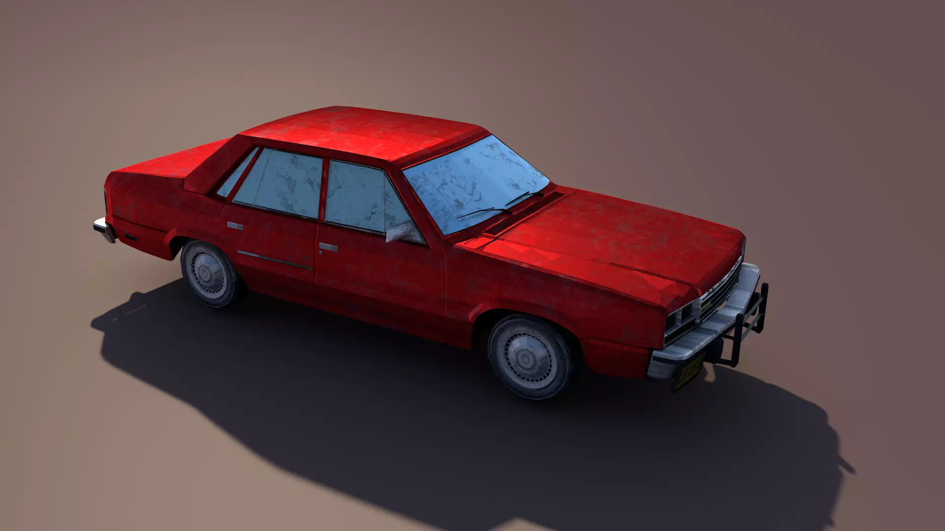 Antique Car Low-poly 3D model_0