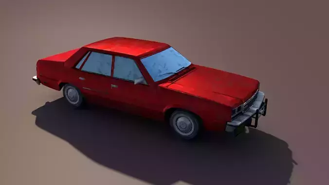 Antique Car Low-poly 3D model