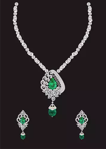 Women Earrings Pendant Set 3D print model