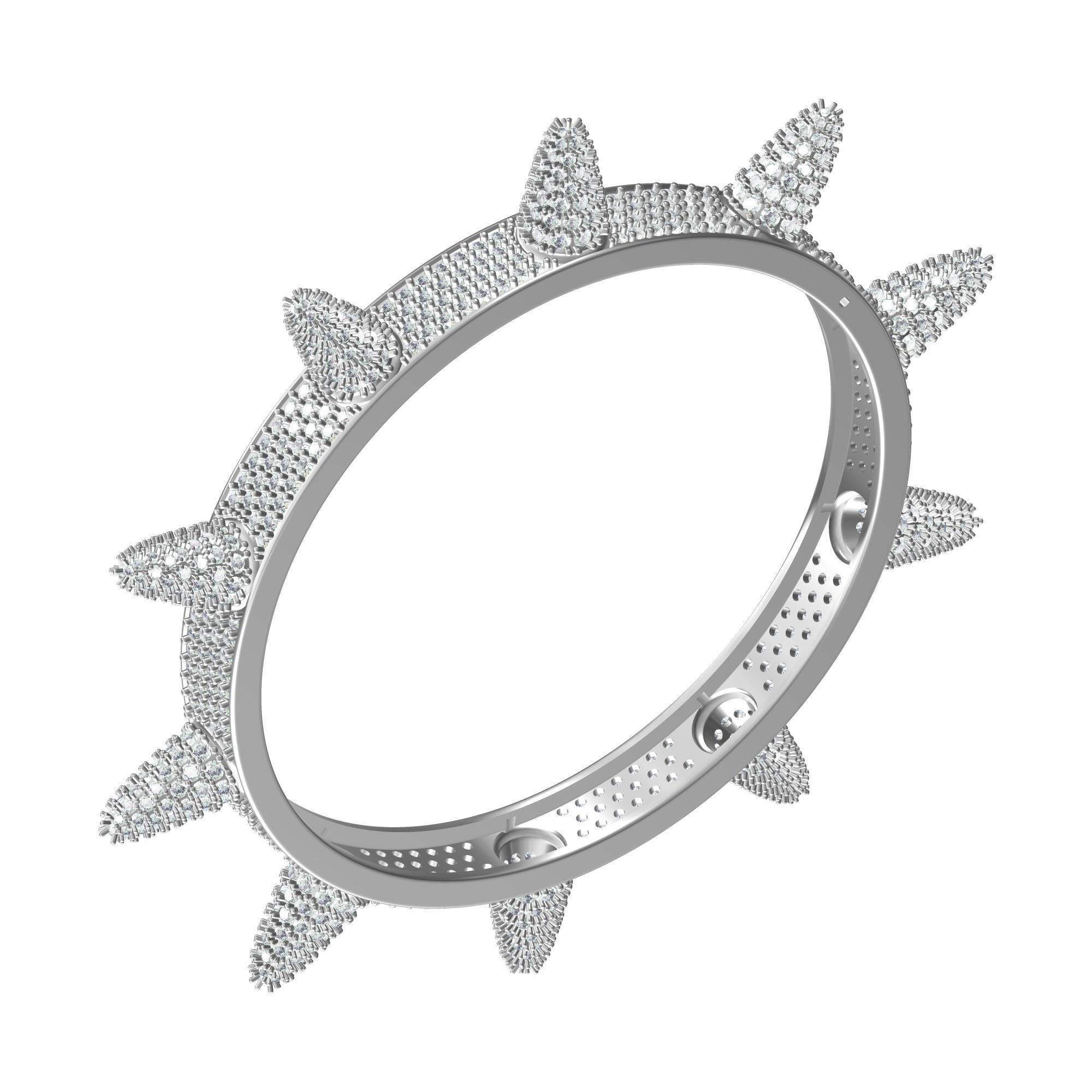 Rivet Stud Bracelets Hip Hop 3D print model_3