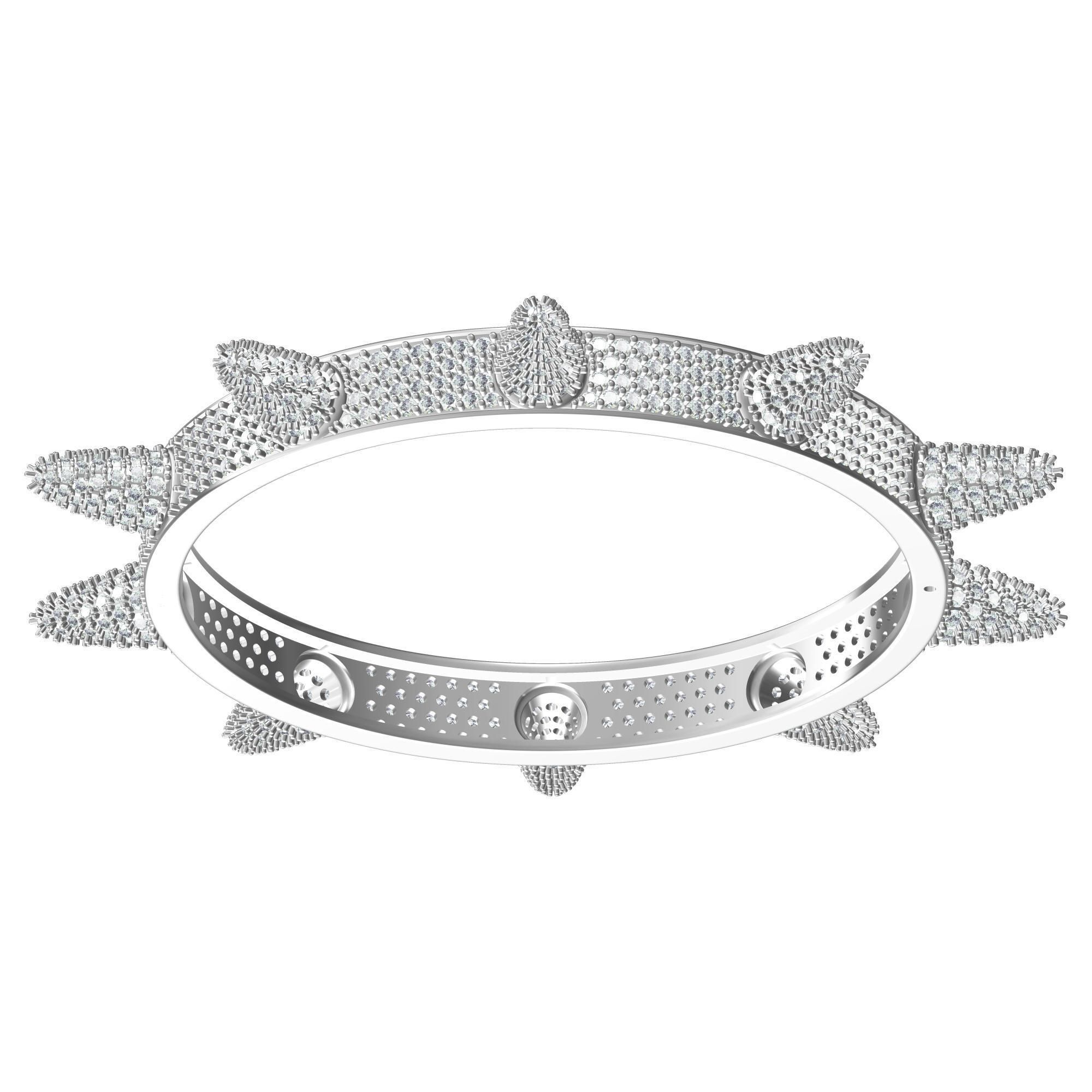 Rivet Stud Bracelets Hip Hop 3D print model_6