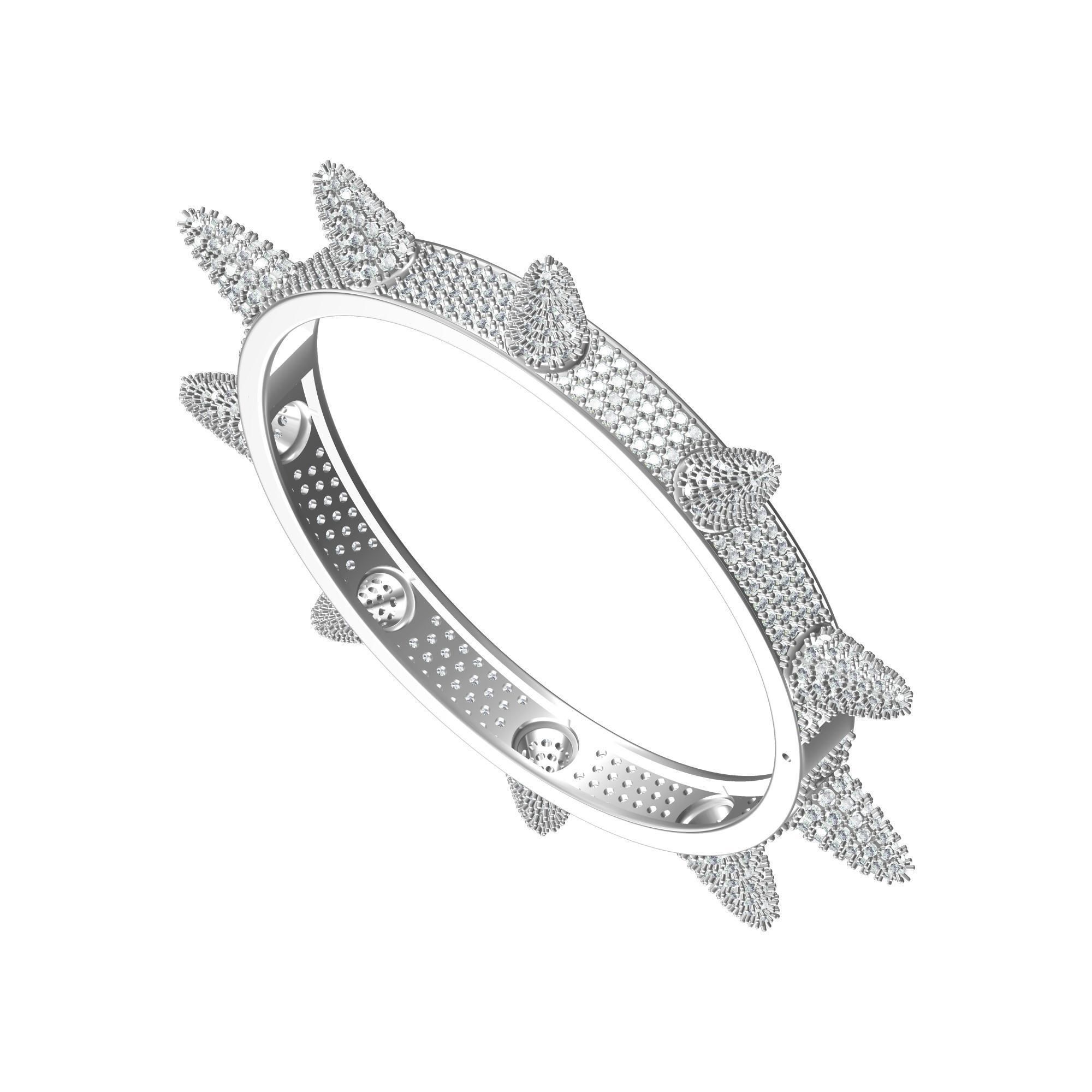 Rivet Stud Bracelets Hip Hop 3D print model_2