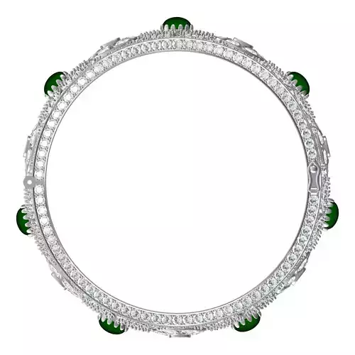 Beautiful Green Cabochon Filigree Bracelet