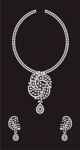 Women Earrings Pendant Set 3D print model