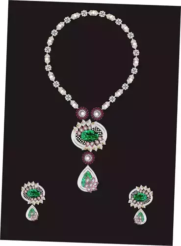 Women Earrings Pendant Set 3D print model