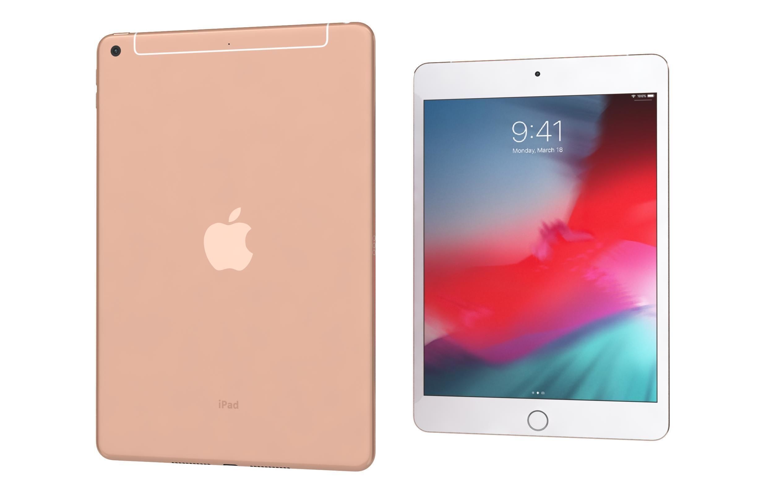Apple iPad mini 5 iPad mini 5th Gen Gold 3D model_7