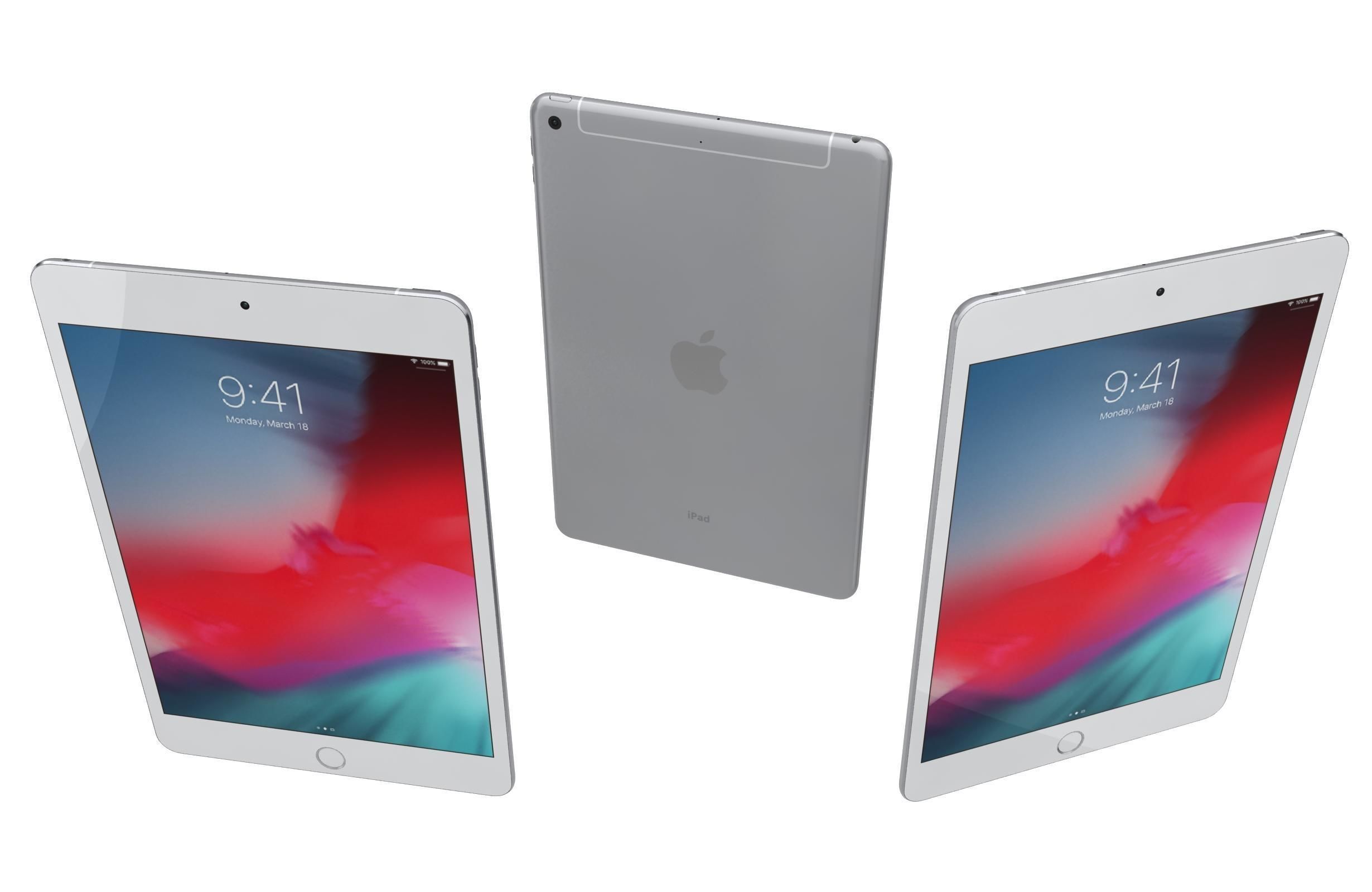 Apple iPad mini 5 iPad mini 5th Gen Silver 3D model_1