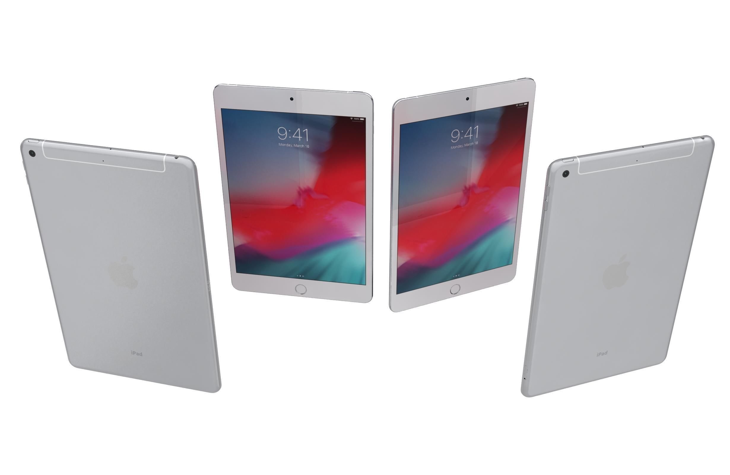 Apple iPad mini 5 iPad mini 5th Gen Silver 3D model_4