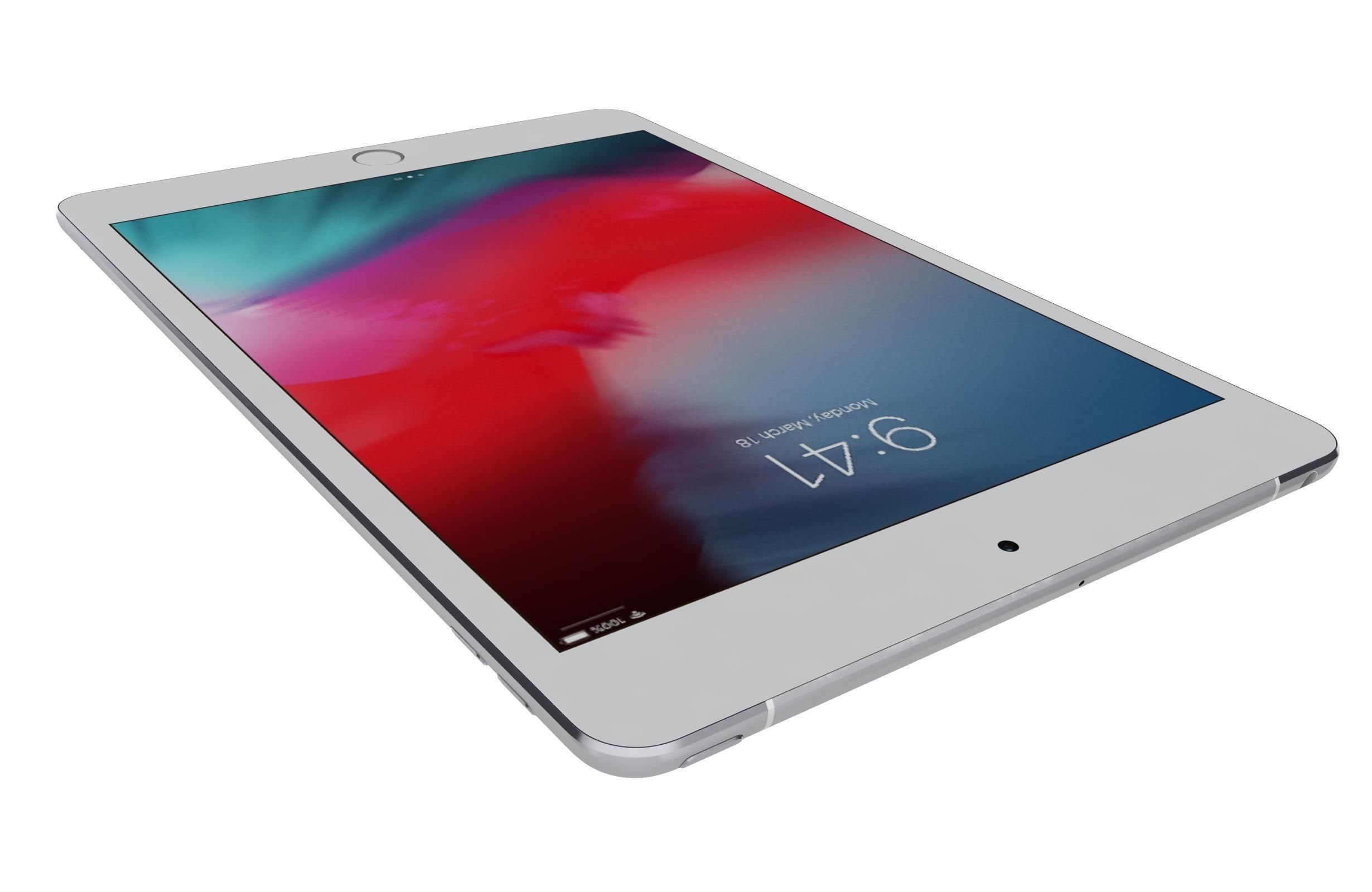 Apple iPad mini 5 iPad mini 5th Gen Silver 3D model_13