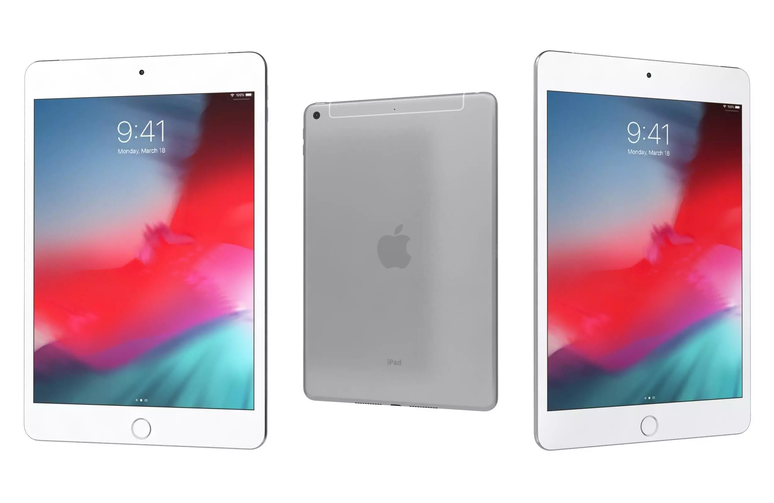 Apple iPad mini 5 iPad mini 5th Gen Silver 3D model_0