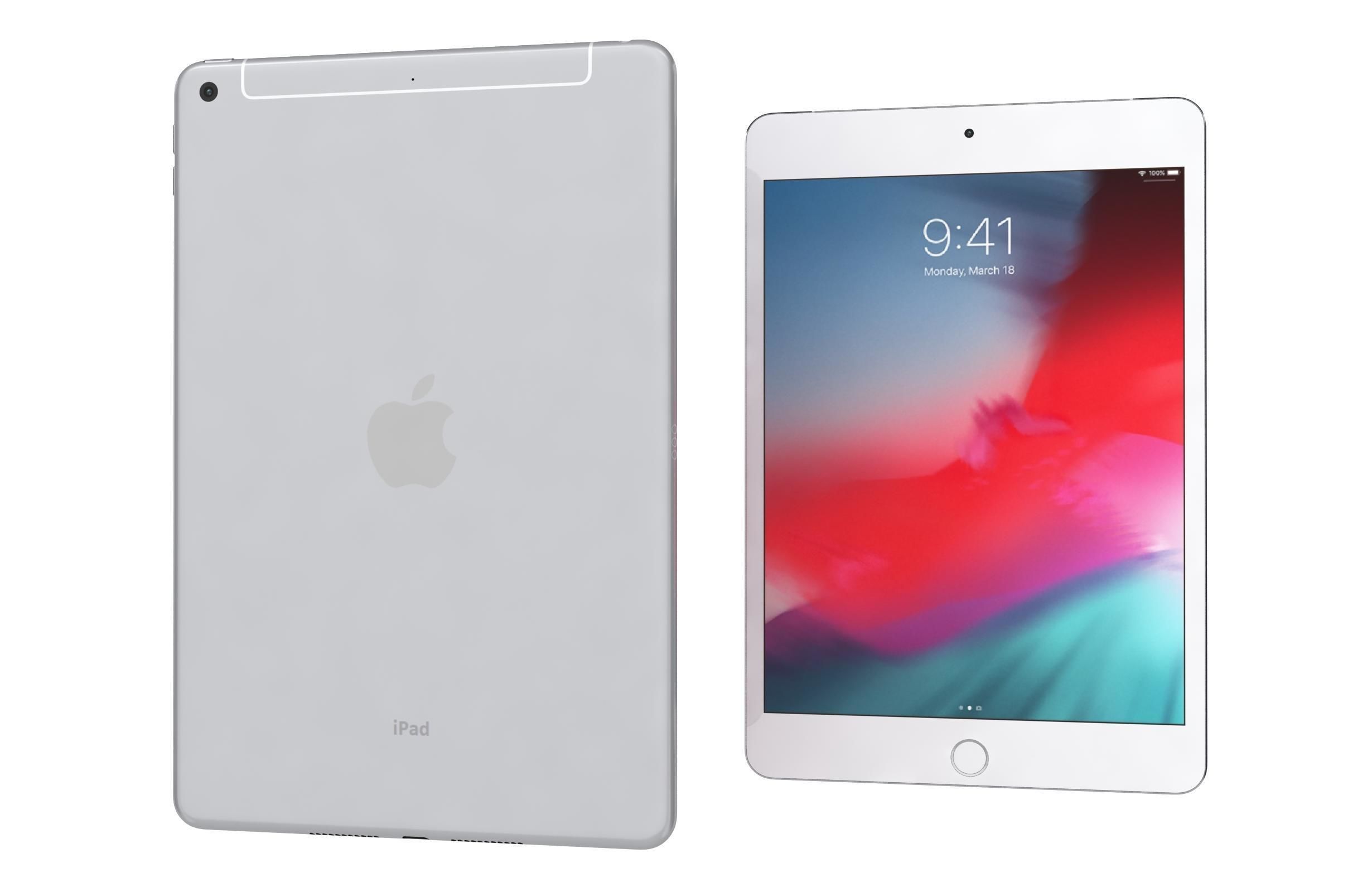 Apple iPad mini 5 iPad mini 5th Gen Silver 3D model_7