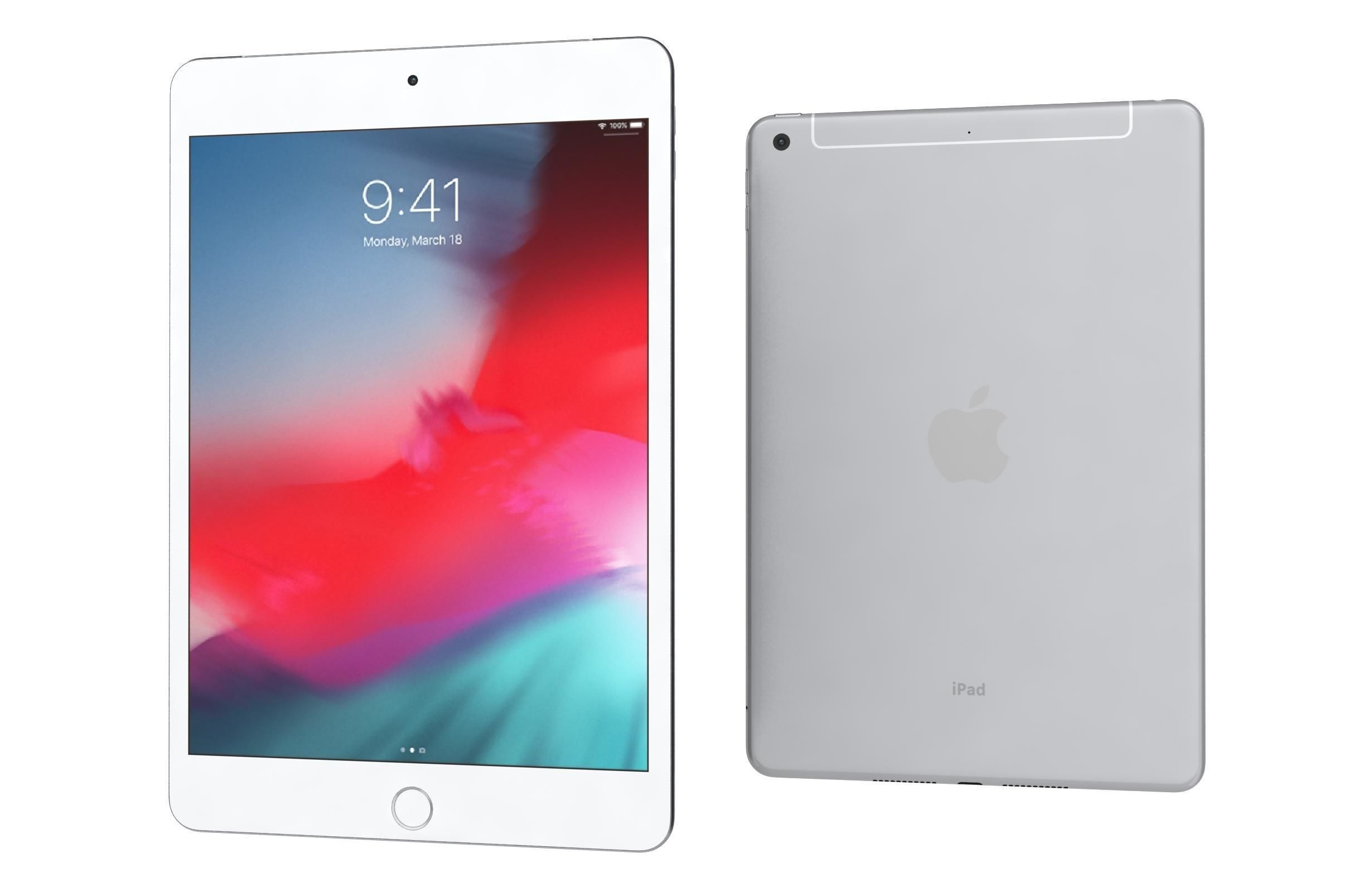 Apple iPad mini 5 iPad mini 5th Gen Silver 3D model_6