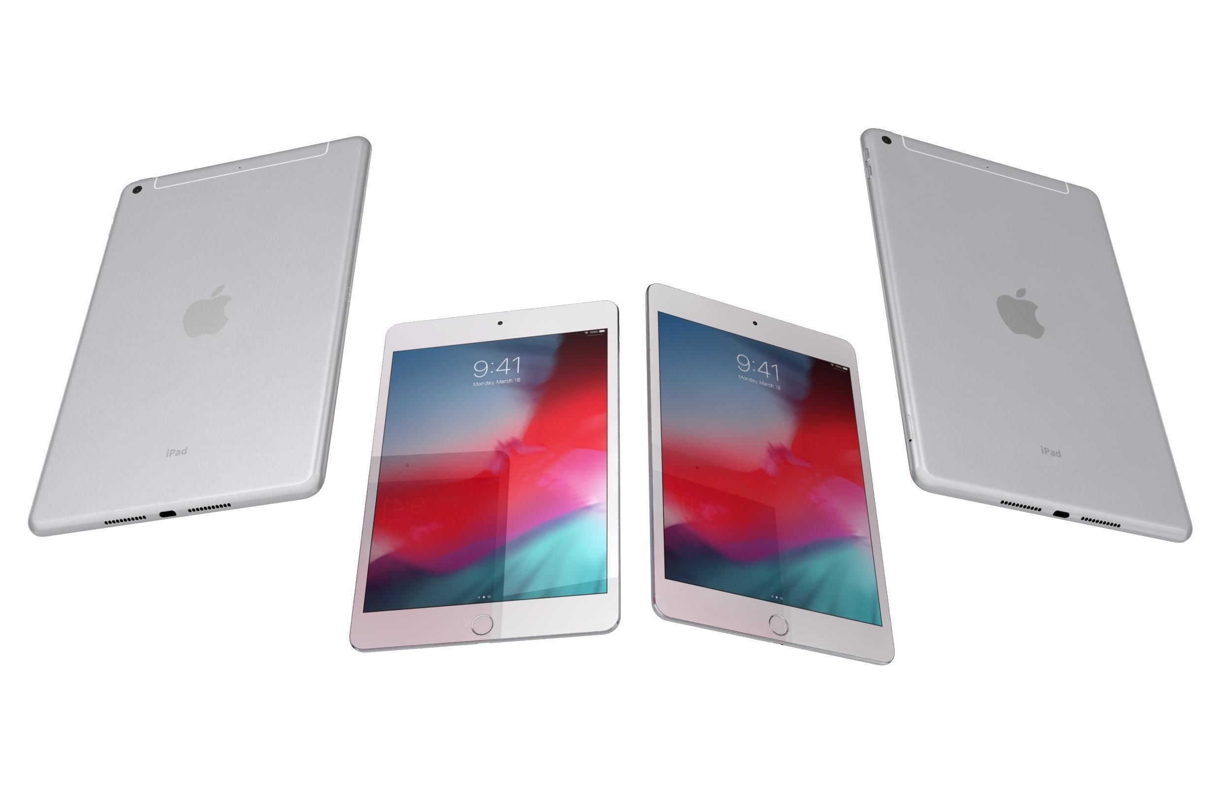 Apple iPad mini 5 iPad mini 5th Gen Silver 3D model_5