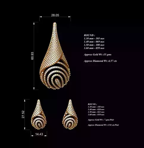 Women Pendants Earrings Set