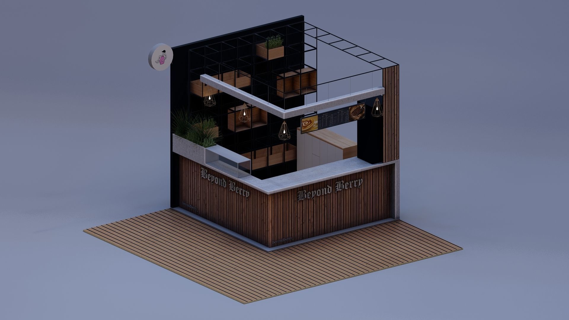 COFFEE KIOSK BOOTH 3D model_1