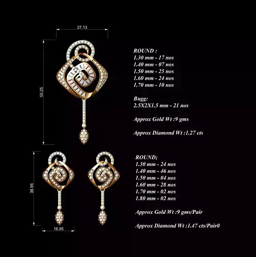 Women Pendants Earrings Set