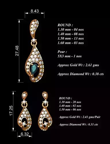 Women Pendants Earrings Set