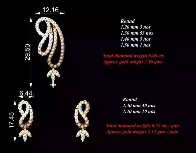Women Pendants Earrings Set