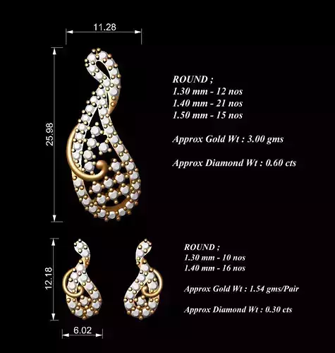 Women Pendants Earrings Set