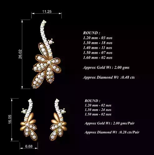 Women Pendants Earrings Set