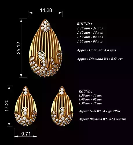 Women Pendants Earrings Set