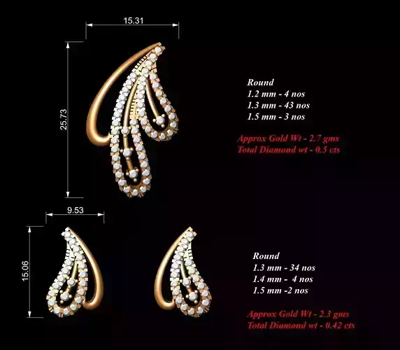 Women Pendants Earrings Set