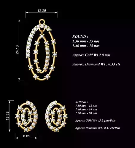 Women Pendants Earrings Set