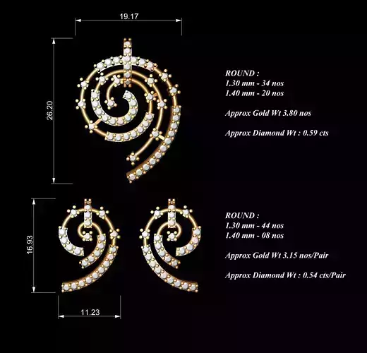Women Pendants Earrings Set