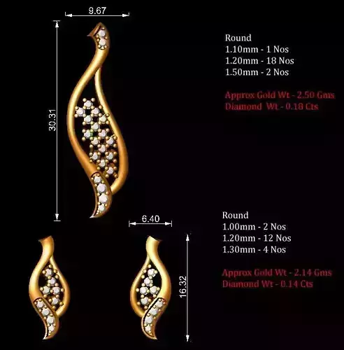 Women Pendants Earrings Set