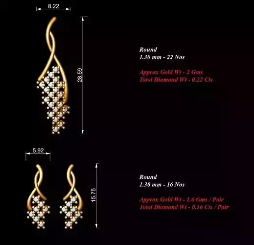 Women Pendants Earrings Set
