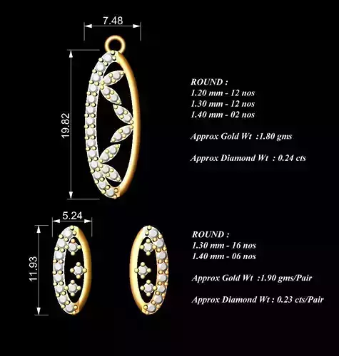 Women Pendants Earrings Set