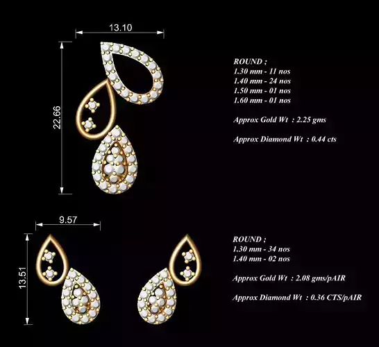 Women Pendants Earrings Set