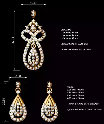 Women Pendants Earrings Set