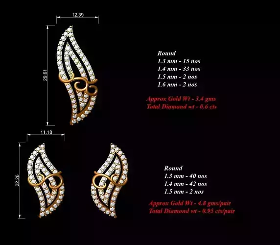 Women Pendants Earrings Set