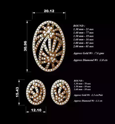 Women Pendants Earrings Set