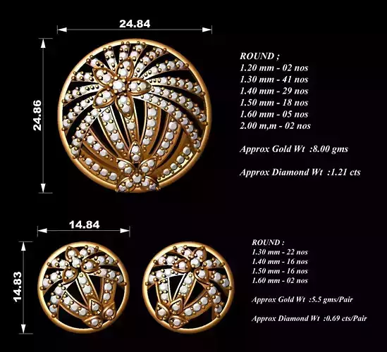 Women Pendants Earrings Set