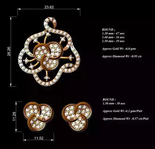 Women Pendants Earrings Set