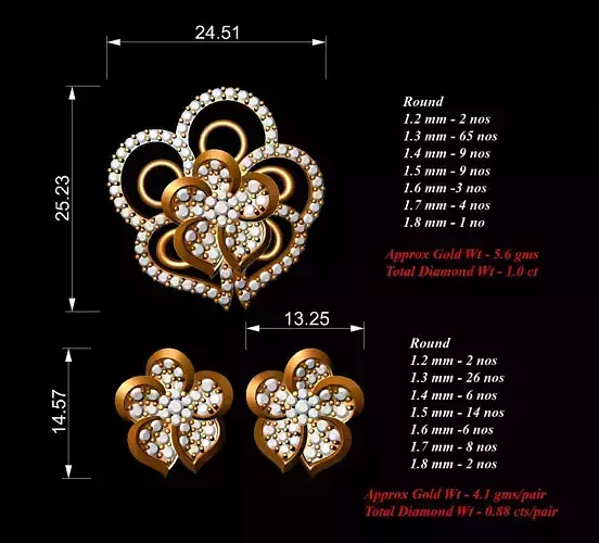 Women Pendants Earrings Set