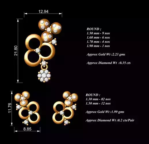 Women Pendants Earrings Set