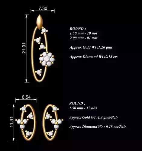 Women Pendants Earrings Set