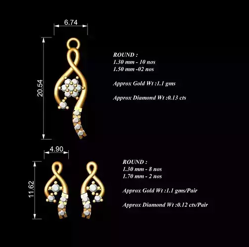 Women Pendants Earrings Set
