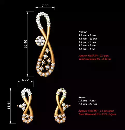 Women Pendants Earrings Set