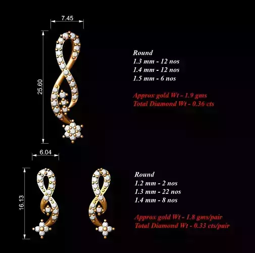 Women Pendants Earrings Set